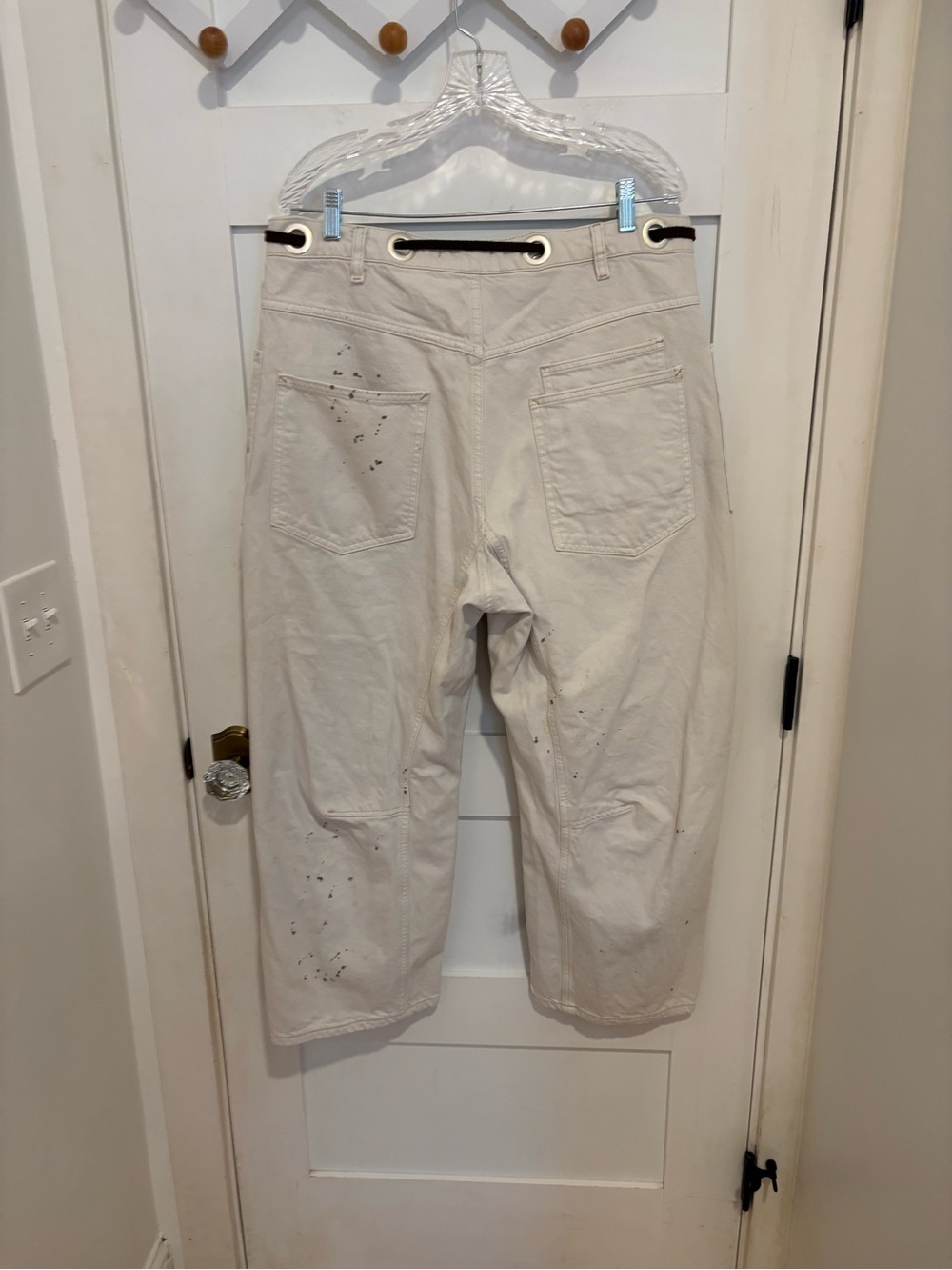 Free People Moxie Paint Splattered Barrel Jeans - Picture 2 of 9